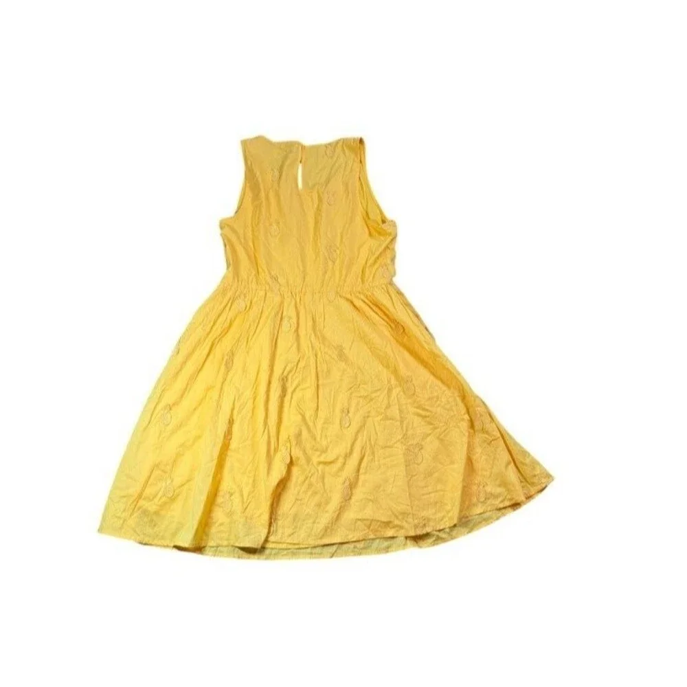 J.Crew Factory 100% Cotton Dress Size 6 Yellow Pineapple NWT Lined Pockets